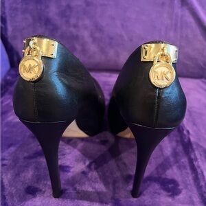 Michael Kors Black Heels with Gold Details